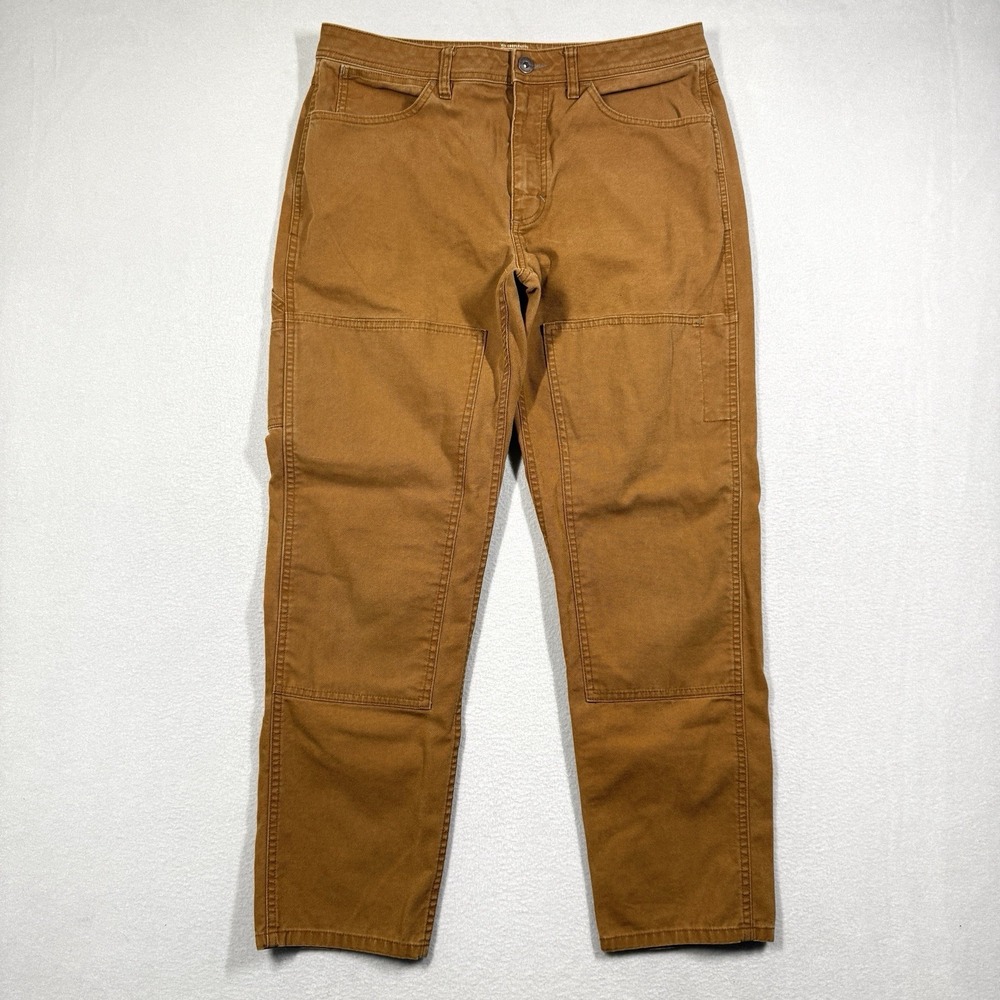 REI Co op Trailsmith Pants Mens 36x32 Brown Double Knee Work Canvas Stretch Gorp